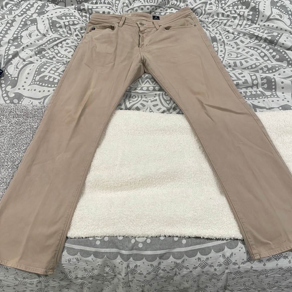 AG protégé straight leg denim that look like khakis. 34x34. Rarely worn